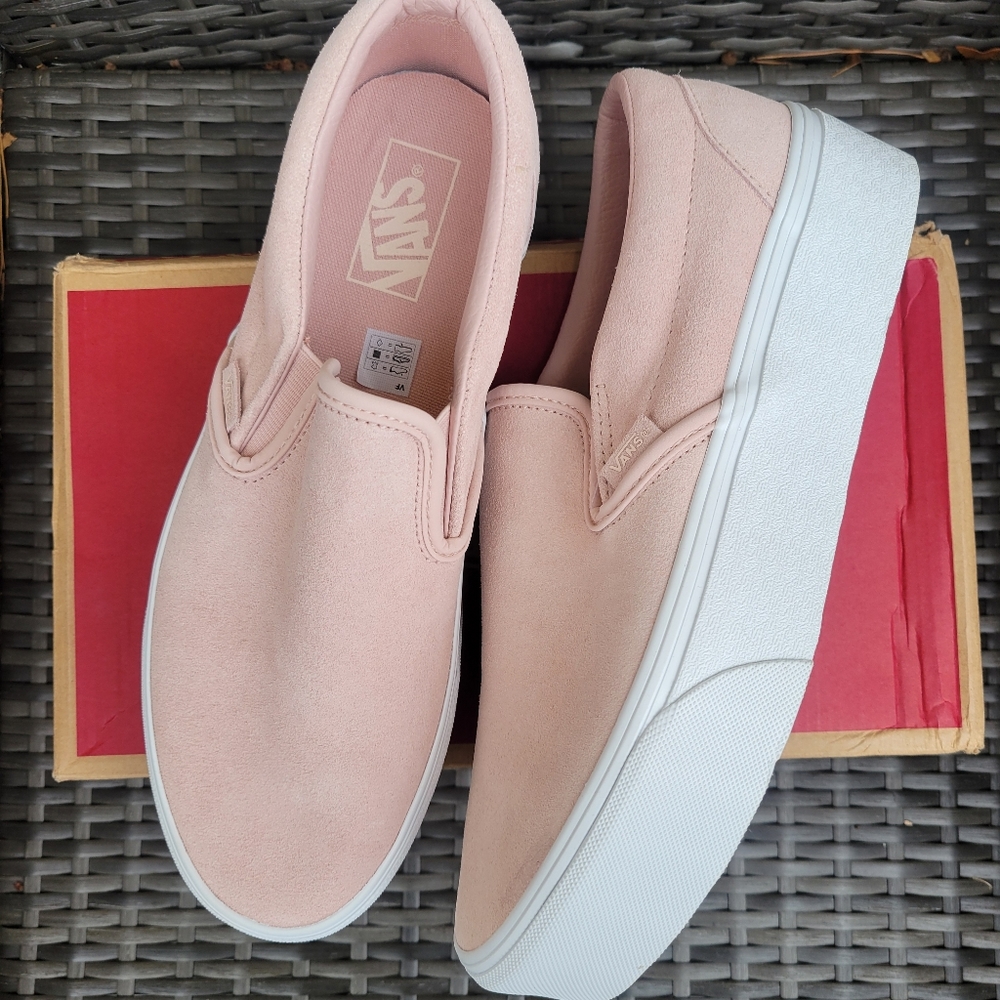 Vans Pink Classic Slip On Platform Size 11